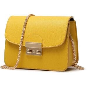 Amazon Small Evening Crossbody Chain Shoulder Clutch Purse Formal Bag - Yellow
